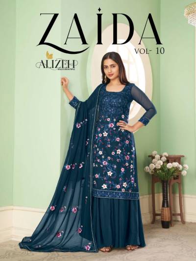 Zaida Vol 10 By Alizeh Designer Partywear Salwar Kameez Collection